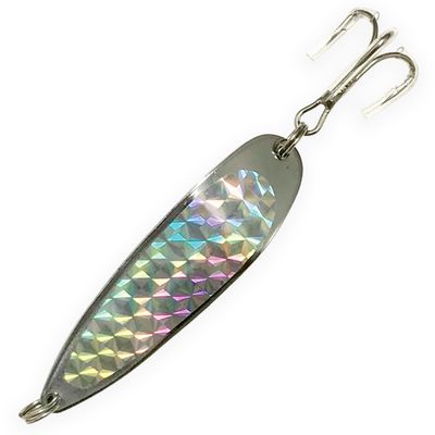 Crocodile Spoon Fishing Lures 5oz, 6 Pcs Silver Chrome Plated with Treble Hooks, for Freshwater & Saltwater Casting, Includes Storage Box, Ideal for Trout, Bass, Tuna, Halibut & More