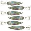 Crocodile Spoon Fishing Lures 5oz, 6 Pcs Silver Chrome Plated with Treble Hooks, for Freshwater & Saltwater Casting, Includes Storage Box, Ideal for Trout, Bass, Tuna, Halibut & More view 2