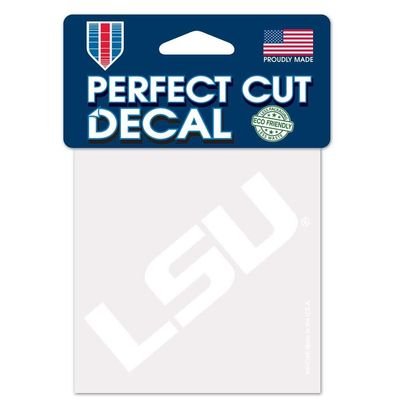 NCAA LSU Tigers Decal4x4 Perfect Cut White Decal, Team Colors, One Size