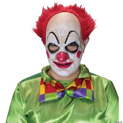 Ghoulish Productions Pickles the Clown Red Mask, Clown Mask With Red Hair and Red Smile, Elastic Latex Mask, Super Flexibility. Perfect Fit Line. Adult Mask One size latex mask