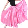 Professional Girls Belly Latin Dance Training Skirt - Dance-Specific Full Flowy Circle Ankle-Length with Elastic Waist (Pink) view 1