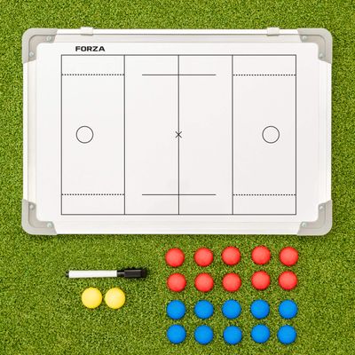 FORZA 18in x 12in Double-Sided Sports Coaching Whiteboard | 13 Sports Options - Magnetic Markers, Pen, and Eraser Included (Lacrosse, Without Carry Bag)