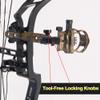 TOPOINT ARCHERY CNC Aluminum 5/7 Pin .019" Tool-Less Bow Sight with Micro Adjust Detachable Bracket LED Sight Light for Left/Right Hand (PRO 7 PINS, CAMO) view 4