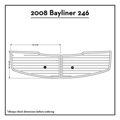 2008 Bayliner 246 Swim Platform Pad Boat EVA Teak Decking 1/4" 6mm (Dark Grey with Black Lines)