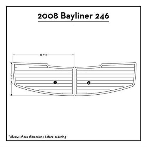 2008 Bayliner 246 Swim Platform Pad Boat EVA Teak Decking 1/4" 6mm (Dark Grey with Black Lines)