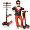 SKIDEE Kick Scooter for Kids 3-5 | Foldable 3 Wheel Scooter with Lean-to-Steer, Adjustable Height, Removable Seat & LED Light Wheels | Toddler Scooter for 3 to 12 Year Old Boys/Girls view 1