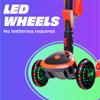 SKIDEE Kick Scooter for Kids 3-5 | Foldable 3 Wheel Scooter with Lean-to-Steer, Adjustable Height, Removable Seat & LED Light Wheels | Toddler Scooter for 3 to 12 Year Old Boys/Girls view 3