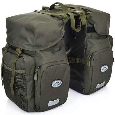 FANWU 50L Bike Panniers Bicycle Commuting Bag Waterproof Saddle Bags with Rain Cover for Bicycle Rear Rack Carrier, Support for Width Less Than 7 inches Bike Rack