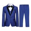 Boyland Boys 3 Pieces Tuxedo Suits Jacquard Shawl Lapel Slim Fit Tux Jacket Vest Pants 4 Colors Prom Party Wedding view 1