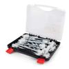 amazama Tent Stakes - 16 Heavy-Duty Ground Screw Anchor Pegs - Galvanized - Non Rust - Perfect for Yard, Garden, Awning & Canopy - Glow-in-The-Dark Tops - Hex Tool & Carry Case - Gazebo - Accessories view 1