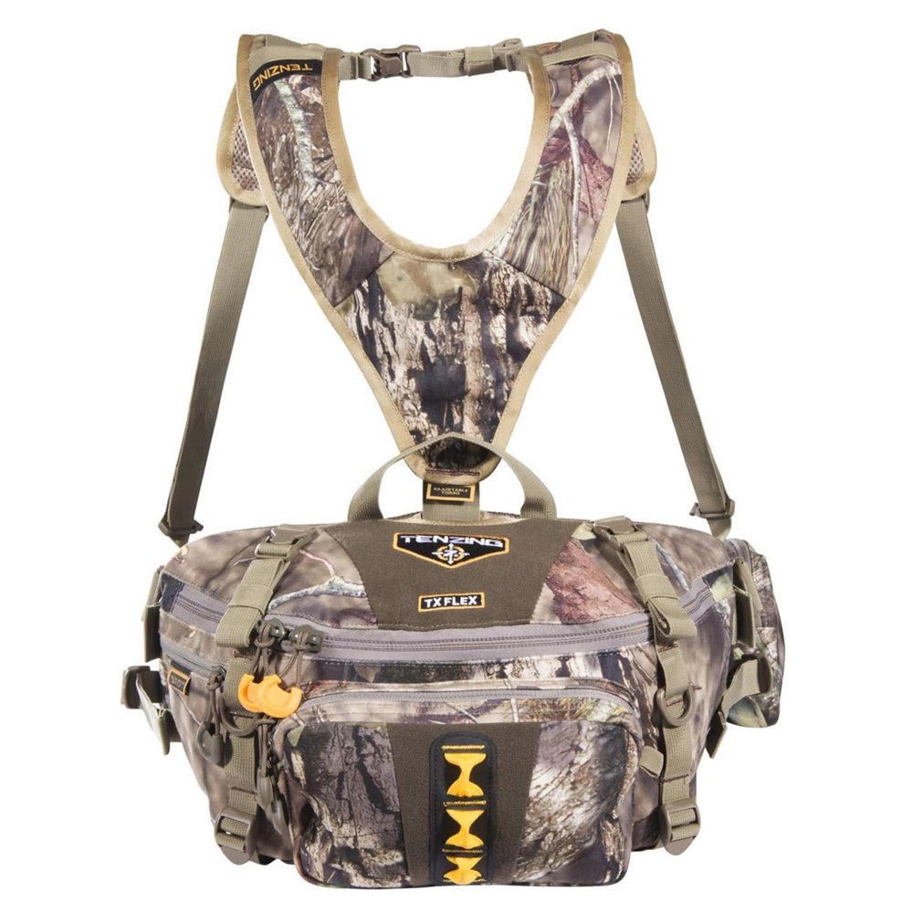 TENZING Flex Lumbar Pack, Mossy Oak Break-Up Country Durable Adjustable Lightweight Compact 650-cubic-inch Hunting Pack with 5 Compartments & 2 Organizational Pockets