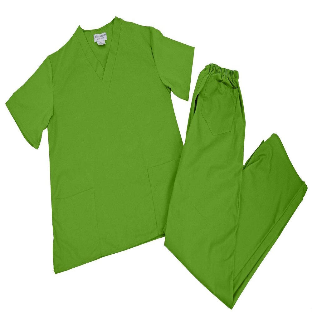 M&M SCRUBS Men Scrub Set Medical Scrub Top and Pants (M, Lime Green)