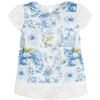 Mayoral Chic Little Girls 2T-9 Floral Print Lace-Sleeve Blouse Shirt/Top, Light Blue,5 view 1