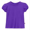 Made in USA Girls' Puff Short Sleeve Rashguard Swimming Shirt Swim Top Rash Guard UPF Sun Protection for Summer Beach Pool and Play, Purple, 4T view 1