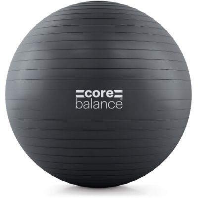 Core Balance Exercise Ball for Workouts, Anti-Burst and Slip Resistant, Swiss Yoga Ball for Pregnancy, Stability, Fitness and Physical Therapy, 4 Sizes, with Pump (25" / 65cm Black)