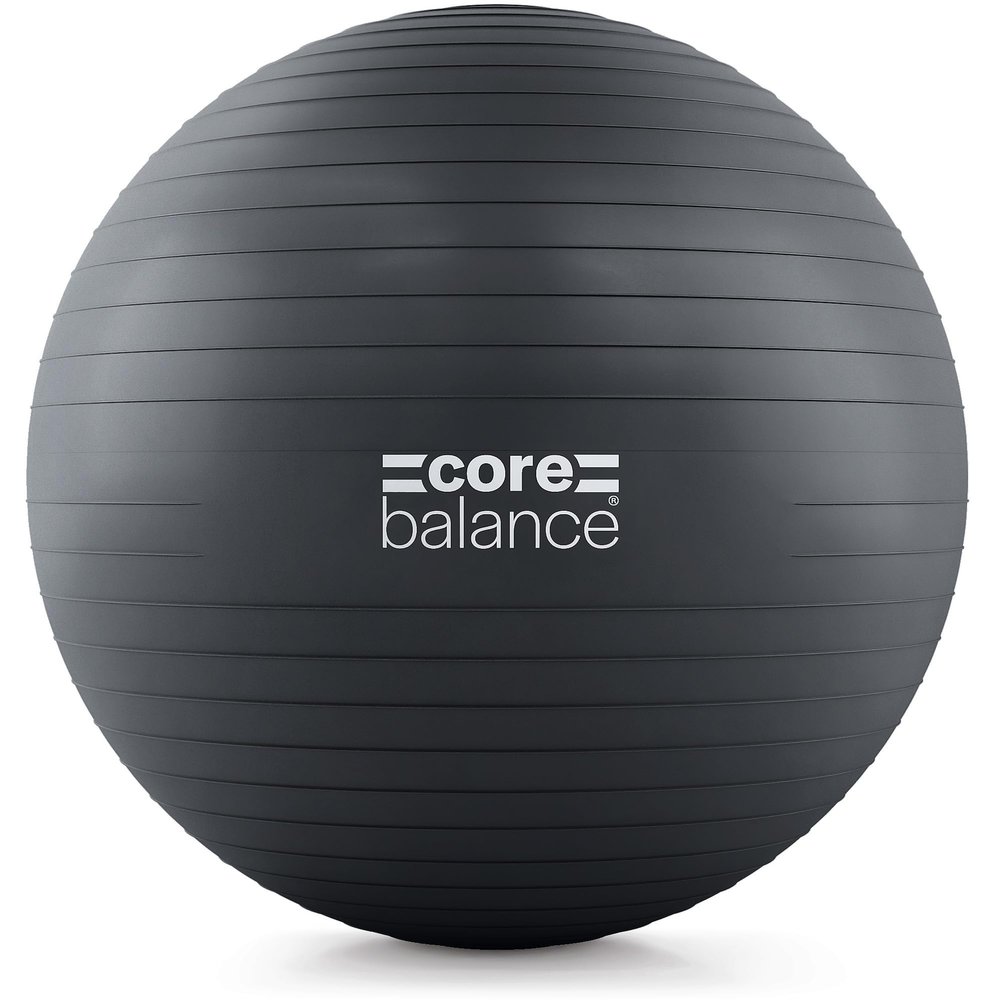 Core Balance Exercise Ball for Workouts, Anti-Burst and Slip Resistant, Swiss Yoga Ball for Pregnancy, Stability, Fitness and Physical Therapy, 4 Sizes, with Pump (25" / 65cm Black)