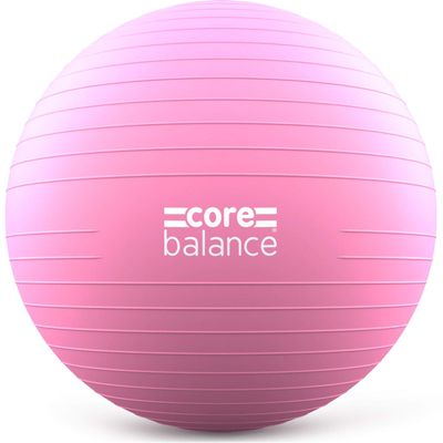Core Balance Exercise Ball for Workouts, Anti-Burst and Slip Resistant, Swiss Yoga Ball for Pregnancy, Stability, Fitness and Physical Therapy, 4 Sizes, with Pump (33" / 85cm Pink)