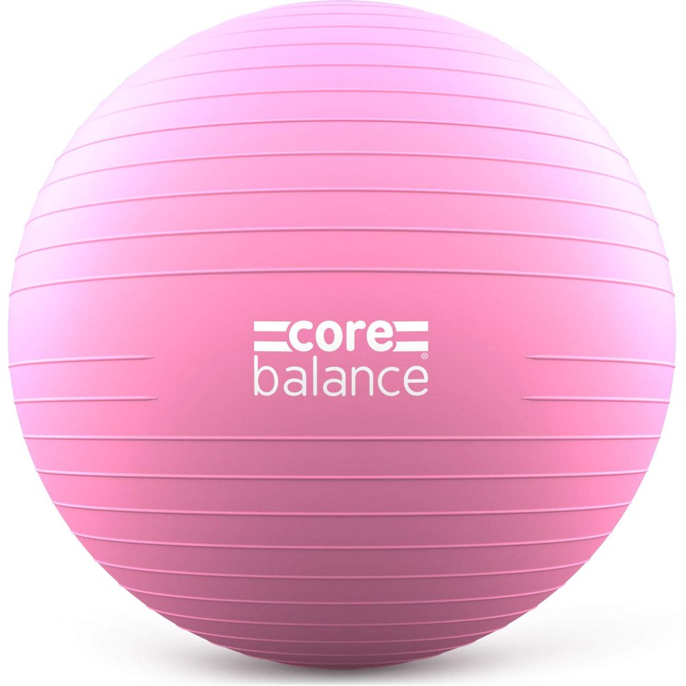 Core Balance Exercise Ball for Workouts, Anti-Burst and Slip Resistant, Swiss Yoga Ball for Pregnancy, Stability, Fitness and Physical Therapy, 4 Sizes, with Pump (33" / 85cm Pink)