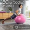 Core Balance Exercise Ball for Workouts, Anti-Burst and Slip Resistant, Swiss Yoga Ball for Pregnancy, Stability, Fitness and Physical Therapy, 4 Sizes, with Pump (33" / 85cm Pink) view 4