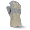 Side Split Gray Cowhide Leather Glove with Gauntlet Cuff view 4