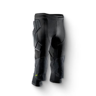 Storelli ExoShield Goalkeeper 3/4 Pants, High-Impact Protection, Sweat-Wicking, UV-Resistant Athletic Bottoms for Soccer & Heavy-Duty Sports, Black, Youth Large