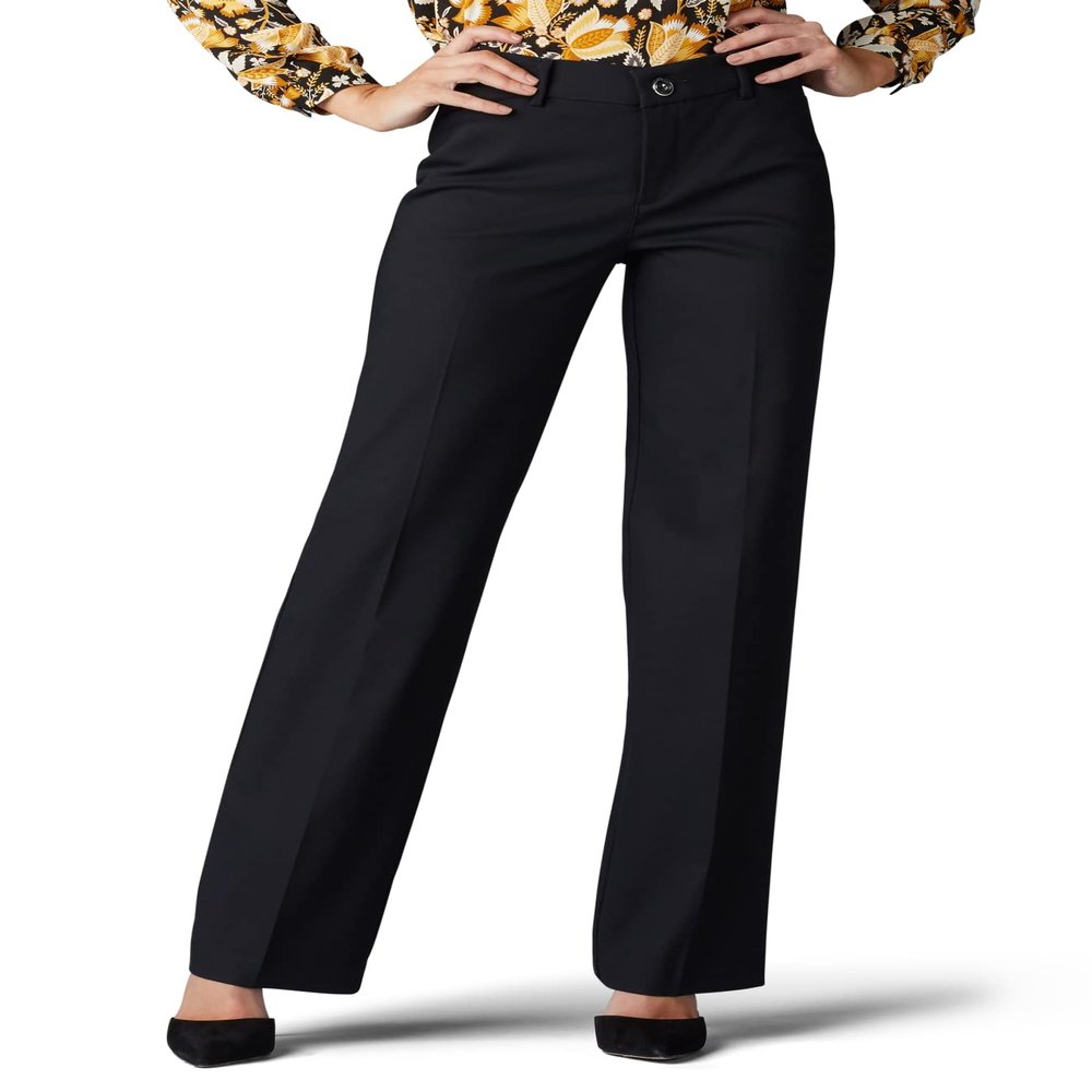 Lee Women's Ultra Lux Comfort with Flex Motion Trouser Pant Black 16 Short, 46332