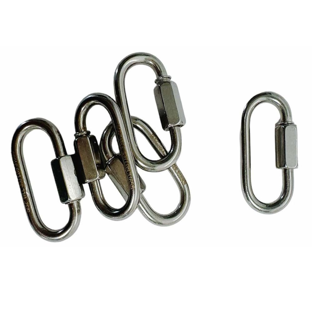 DBM IMPORTS Set of 5 PC 1/8" Stainless Steel 316 Quick Link Shackle Boat Marine WLL 150 LBS