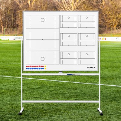 FORZA Double-Sided Wheeled Coaching Whiteboards | Dry Erase Board Equipped with Magnetic Markers, Pen & Eraser [60in x 47in or 35.4in x 24in] (Lacrosse, 60" x 47")