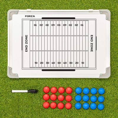 FORZA 18in x 12in Double-Sided Sports Coaching Whiteboard | 13 Sports Options - Magnetic Markers, Pen, and Eraser Included (Football, Without Carry Bag)