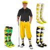 Golf Knickers Mens Albatross Golf Outfit - Yellow - Golf Cap, 3 Argyle Socks - Size 24 view 1