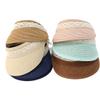 Familyhouse Kids Girls Straw Sun Hat Summer Beach Visor Wide Brim Adjustable Reversible Cap Navy Blue view 2