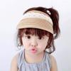 Familyhouse Kids Girls Straw Sun Hat Summer Beach Visor Wide Brim Adjustable Reversible Cap Navy Blue view 3