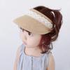 Familyhouse Kids Girls Straw Sun Hat Summer Beach Visor Wide Brim Adjustable Reversible Cap Navy Blue view 4