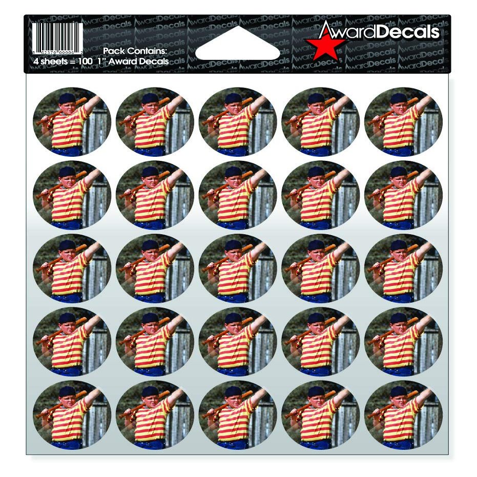 Award Decals Award Decals Baseball Sandlot Decals (100 Stickers) Sticker Set (100 Decals) The Original Award Decals Premium 20mil Thick 1" Helmet Decals Made in The USA Since 1976