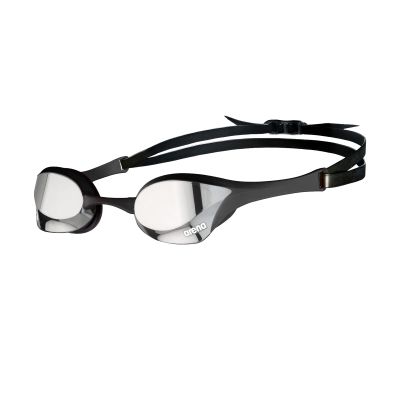 ARENA Unisex Cobra Ultra Swipe Racing Swim Goggles for Men and Women Swipe Anti-Fog Technology Polycarbonate Mirror Lens, Silver/Black