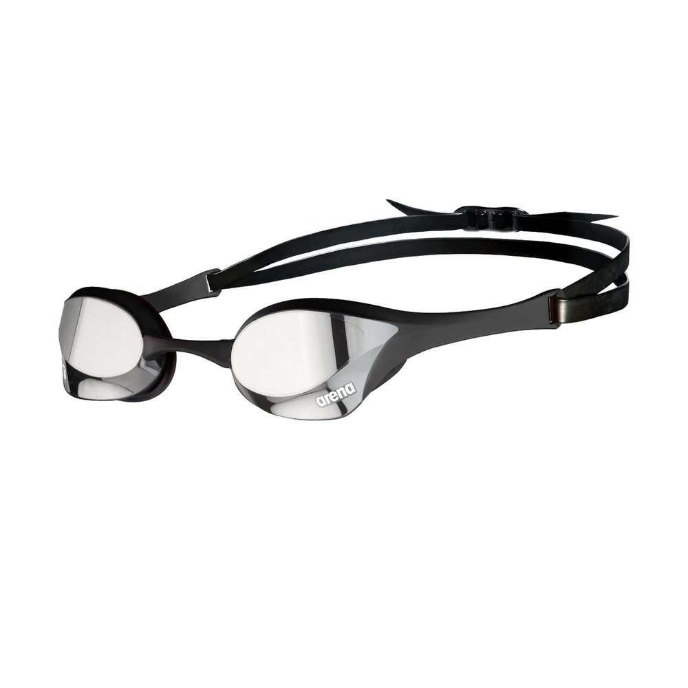 ARENA Unisex Cobra Ultra Swipe Racing Swim Goggles for Men and Women Swipe Anti-Fog Technology Polycarbonate Mirror Lens, Silver/Black
