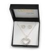 Avalaya Clear Austrian Crystal Open Cut Heart Pendant With Silver Tone Chain and Stud Earrings Set - 40cm L/ 5cm Ext - Gift Boxed view 2