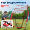 VIVOHOME Baseball Softball Batting Net - 7x7 Ft Baseball Backstop, Softball Practice Net for Hitting, Pitching, Throwing with Batting Tee and Carry Bag, Red view 4