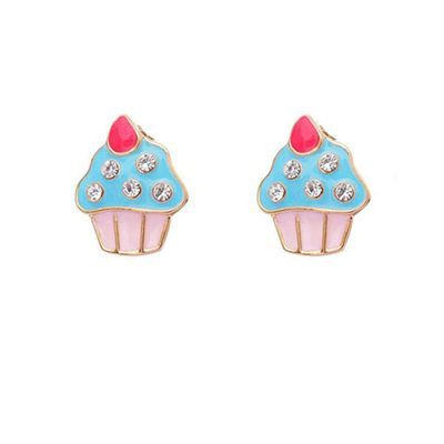 HAPPYAN Fashion Clip On Earrings for Women Cartoon Cake Ice cream Lollipop No Pierced Earrings (Cake)