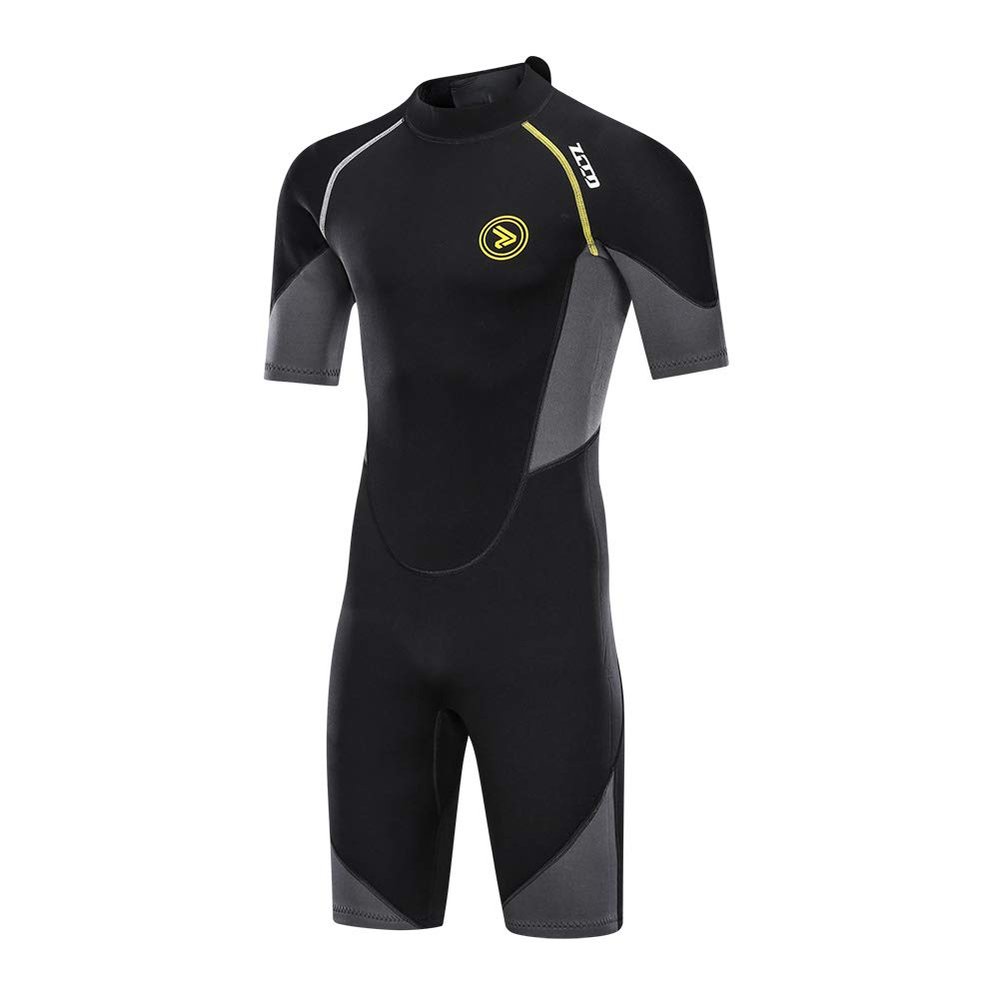 ZCCO Men's Wetsuits 1.5mm Premium Neoprene Back Zip Shorty Dive Skin for Spearfishing,Snorkeling, Surfing,Canoeing,Scuba Diving Suits(L)