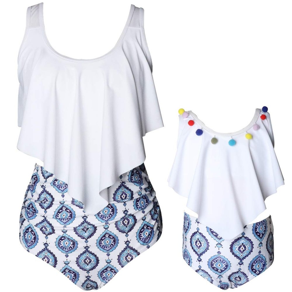 Baby Girls Swimsuits Mommy and Me Swimsuits 2 Pieces Family Matching Swimsuit
