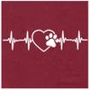 Paw Print Heartbeat Veterinarian Vet Tech T-Shirt for Dog Lovers Shirt (Raspberry, Large) view 2
