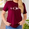 Paw Print Heartbeat Veterinarian Vet Tech T-Shirt for Dog Lovers Shirt (Raspberry, Large) view 3