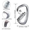 BRAVESHINE Heavy-Weight Carabiner - 2 Pack D Ring Snap Keychain Locking Caribeaner Clips - 12KN Aluminum Screws Buckle Carabiner Hook for Men Women Key Keychains, Water Bottle, Dog Leash - Silver view 2