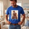 Custom T Shirts for Men Women Personalized Photo Text Logo Unisex Cotton Tee Design Your Own Front Back Print Adult Shirt Cobalt view 4