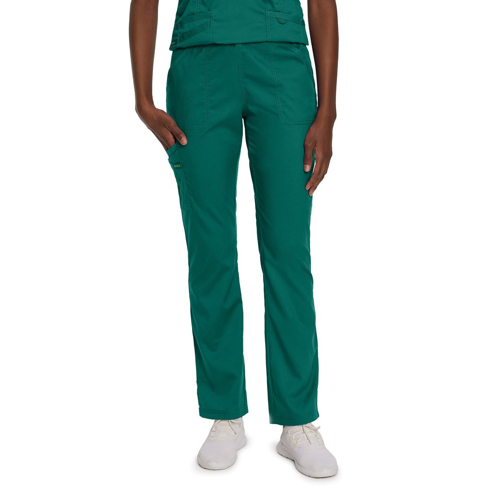 Landau Proflex Tailored Fit Stretch 5-Pocket Cargo Scrub Pants for Women 2042 Hunter PXS