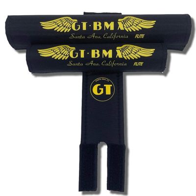 GT Santa Ana Wings 1984-86 BMX Pad Sets by Flite Black and Yellow 1" top Tube Diameter
