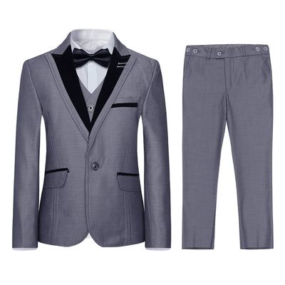 Boyland Boys 3 Pieces Suits Jacquard Shawl Lapel Slim Fit Tux Jacket Vest Pants 4 Colors Prom Party Wedding