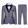 Boyland Boys 3 Pieces Suits Jacquard Shawl Lapel Slim Fit Tux Jacket Vest Pants 4 Colors Prom Party Wedding view 1