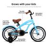 JOYSTAR 14 Inch Kids Bike with Training Wheels for Ages 3-5 Years Old Girls Boys Bikes Toddler Bike Beach Cruiser Kids Bicycle Blue view 2